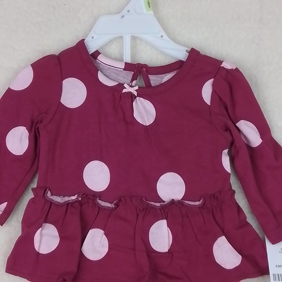 Carter's Baby Cotton‎ 2-Piece Set Size 3mo in Pink and Gray w/ Polka Dots - Picture 2 of 11
